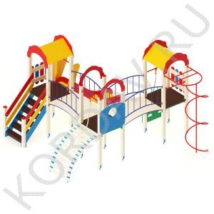 Детский игровой комплекс с  горкой и гимнастическими элементами ПДИ 2.21 (0)